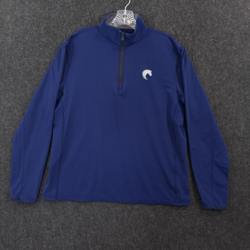 Greyson Pullover Men's Medium Blue Quarter 1/4 Zip Golf Performance Mock Neck